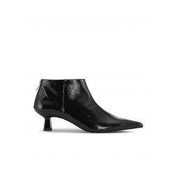 Pointy Crop Naplack Boots - Black