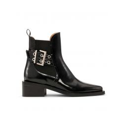 Chunky Buckle Chelsea Boots - Black