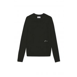 Brushed Alpaca O Neck Sweater - Black
