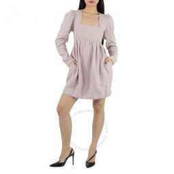Light Lilac Babydoll Hemp Canvas Mini Dress, Brand Size 38 (US Size 4)