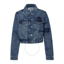 Tint Wash Patch Denim Bomber Jacket