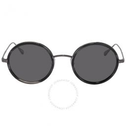 Playa Semi Flat Black Round Ladies Sunglasses