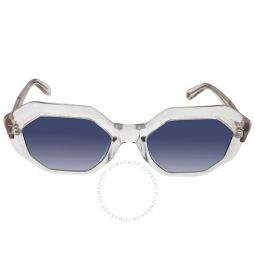 Jaqueline Semi Flat Ultra Marine Gradient Geometric Ladies Sunglasses