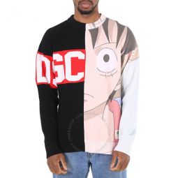 Mens Graphic One Piece Luffy Hybrid Sweater, Size Medium