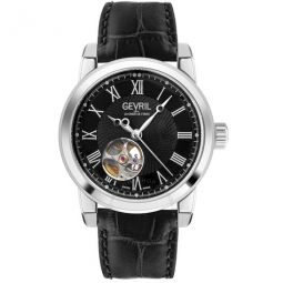 Madison Automatic Black Dial Black Leather Mens Watch