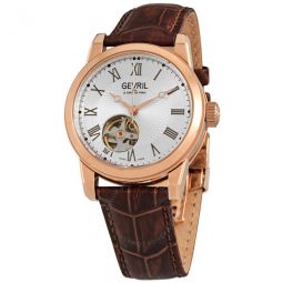 Madison Automatic Silver Dial Brown Leather Mens Watch