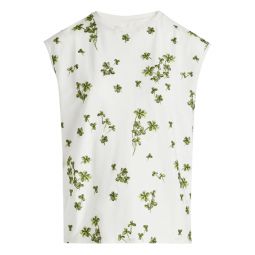 Clover Embroidery Jersey Top
