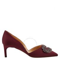 Ladies Merlot Daphne 60 Satin Heels, Brand Size 37 ( US Size 7 )