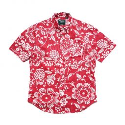 Dukes Pareo Short Sleeve Button Down top - red