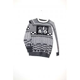 Racer Pull Sweater - Black/White