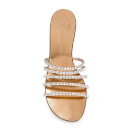 Embellished Flat Sandals - Metal Ramino