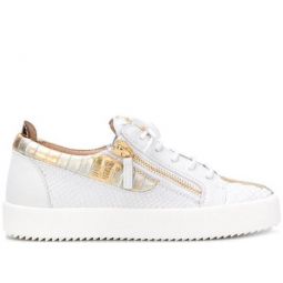 Gail Metallic Low Top Sneaker - White/Gold