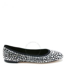 Ladies Amur Crystal Suede Ballerina Flats, Brand Size 36 ( US Size 6 )