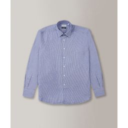 Regular-fit Houndstooth Oxford cotton shirt