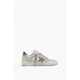 Ball Star Sneaker in White/Silver