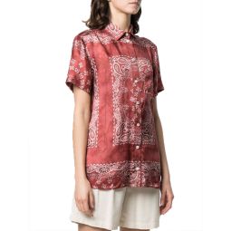 Clarissa Pijama Patch Pocket Shirt - Orient Red/White