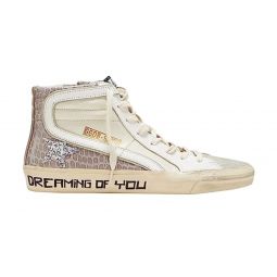 Womens Slide Mid-Top Croco Glitter Sneakers - multi