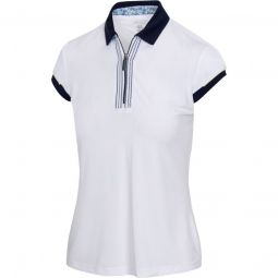 Greg Norman Womens ML75 Nikki Stretch Capped-Sleeve Golf Polo