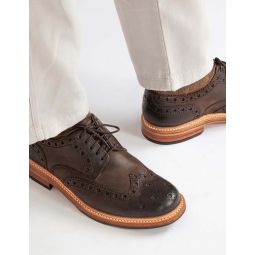 Archie Brogue Nubuck Leather - Brown Burnished