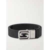 3cm Reversible Monogrammed Supreme Coated-Canvas and Full-Grain Leather Belt