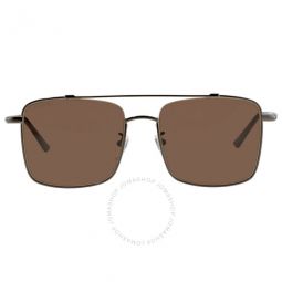 Brown Rectangular Unisex Sunglasses