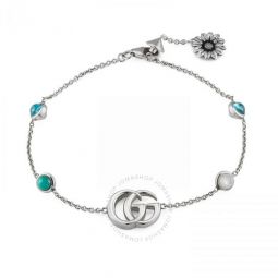 Marmont Double G Silver Flower Bracelet, Size 18
