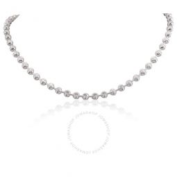 Ladies Boule Choker Necklace In Silver, Size XXL