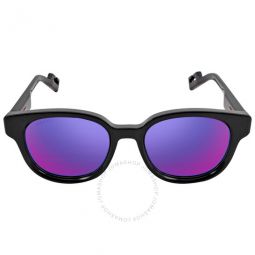 Violet Mirrored Oval Mens Sunglasses