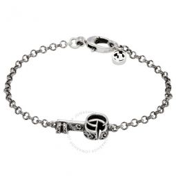 Ladies 925-Sterling Silver Double G Key Bracelet, Size 18