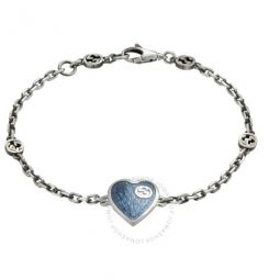 Ladies XS Heart Bracelet In Silver & Blue
