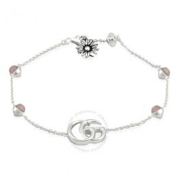 Double G Bracelet With Flower, Size 18