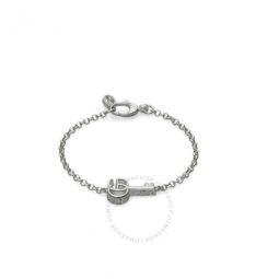 Gg Marmont Sterling Silver Key Charm Bracelet Size 17 -