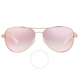 Rose Gold Mirror Pilot Ladies Sunglasses