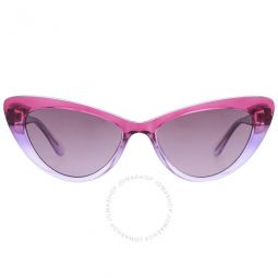 Gradient Mirror Violet Cat Eye Ladies Sunglasses