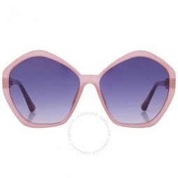Gradient Blue Geometric Ladies Sunglasses