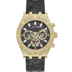 Classic Chronograph Crystal Black Dial Mens Watch