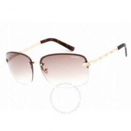 Gradient Brown Rectangular Ladies Sunglasses