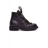Purple Grained Leather Hiking Boots