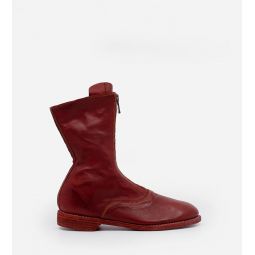 Front Zip Army Boot - Red