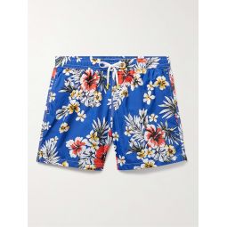 Slim-Fit Mid-Length Floral-Print Swim Shorts