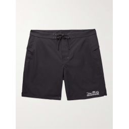 Full Rotation Straight-Leg Long-Length Printed Swim Shorts