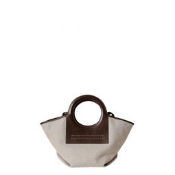Cala S Leather-Trimmed Canvas Tote
