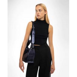 LEAGUE SMALL METALLIC STRUCTURE BAG - SHEENY NAVY