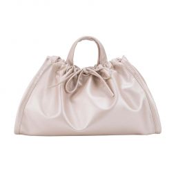 SAGE MEDIUM SHINY STRUCTURE bag - PEARL CREAM