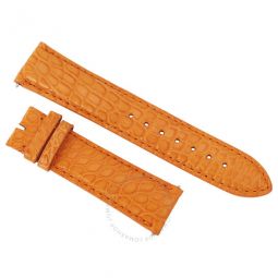 20 MM Matte Orange Alligator Leather Strap
