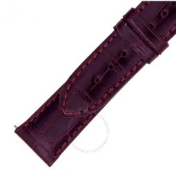 20 MM Shiny Ruby Alligator Leather Strap