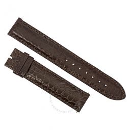 18 MM Matte Chocolate Brown Alligator Leather Strap
