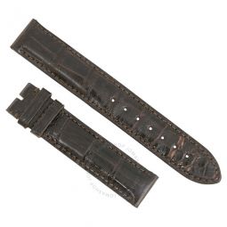 18 MM Shiny Dark Brown Alligator Leather Strap