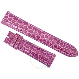 18 MM Shiny Purple Alligator Leather Strap