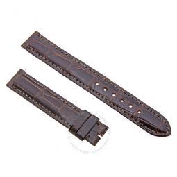 14 MM Shiny Dark Brown Alligator Leather Strap